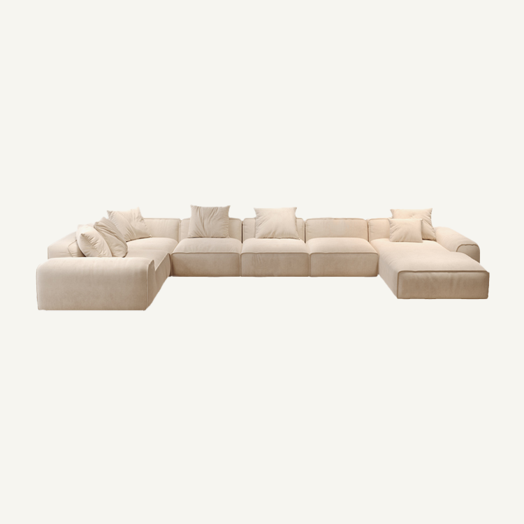 Baxter White Sanded Suede Modular Sectional Sofa