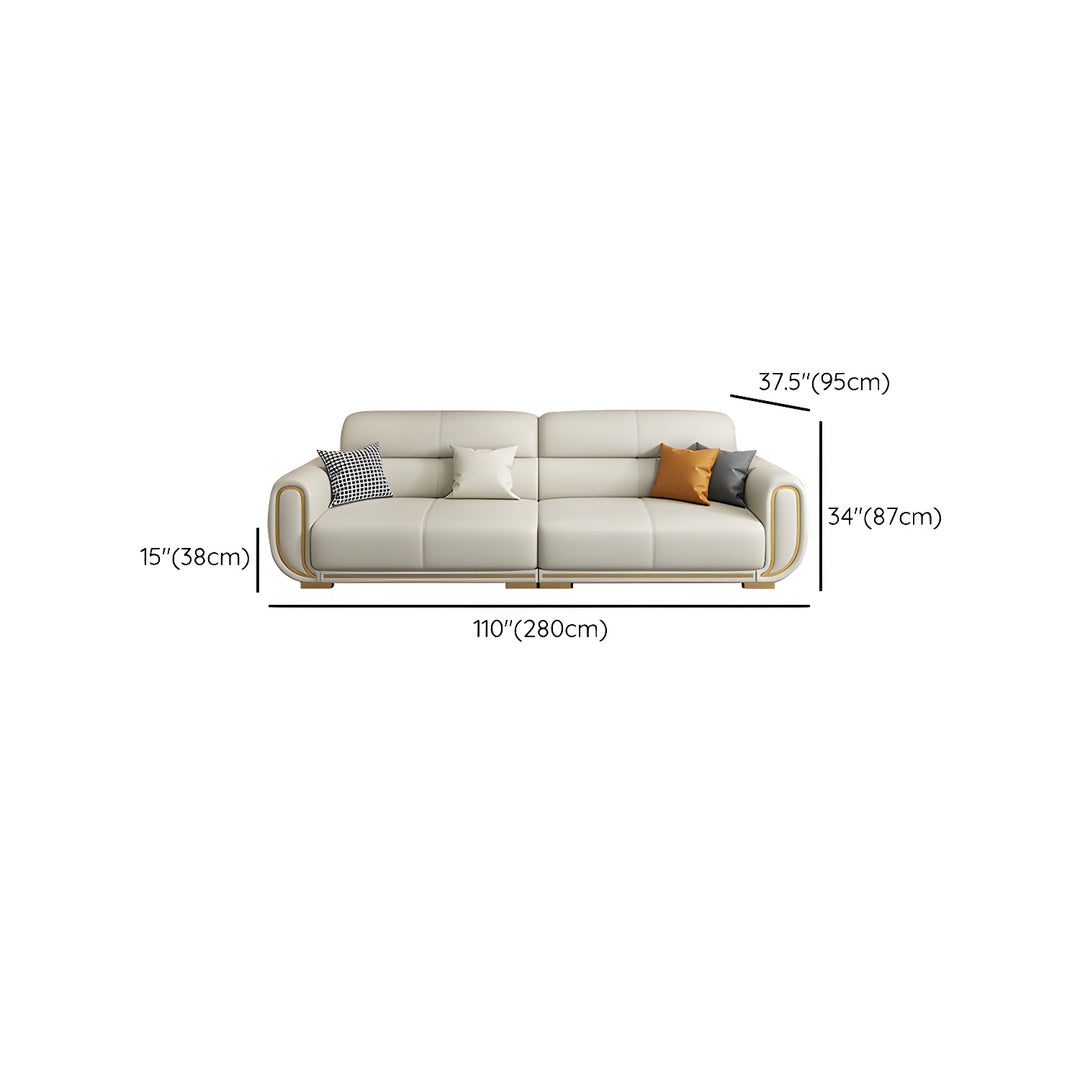 Sitka Nappa Leather 3 Pieces Living Room Sofa Sets - 7 Seats