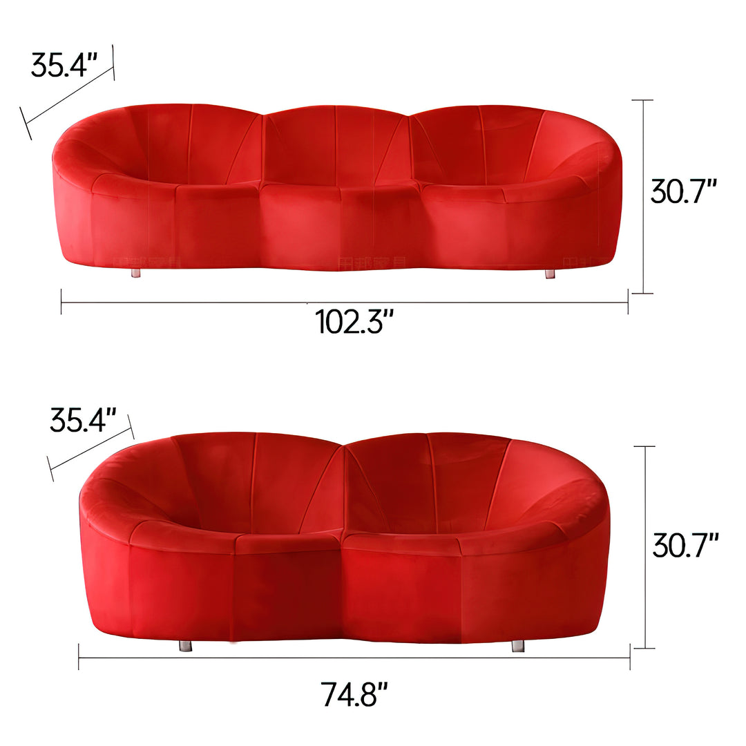 Vintage Velvet  Pumpkin Sofa 3 Seats