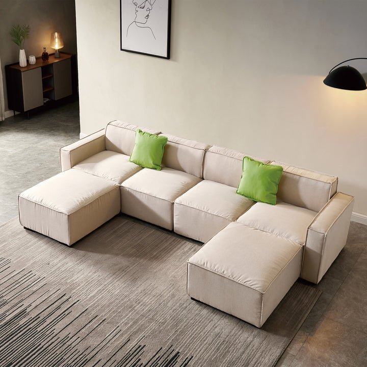 Modular U Shaped 4-Seater Sectional Sofa