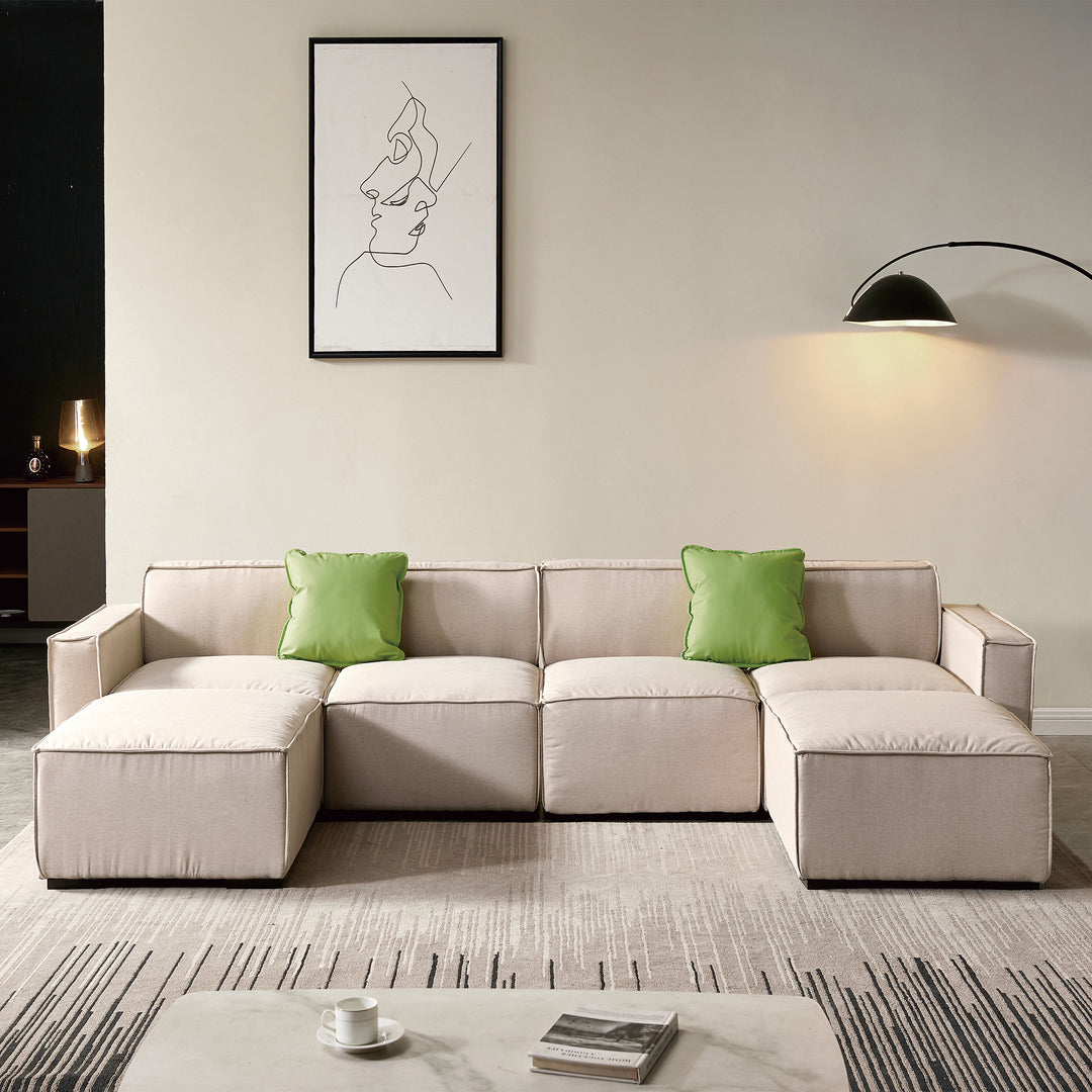 Modular U Shaped 4-Seater Sectional Sofa
