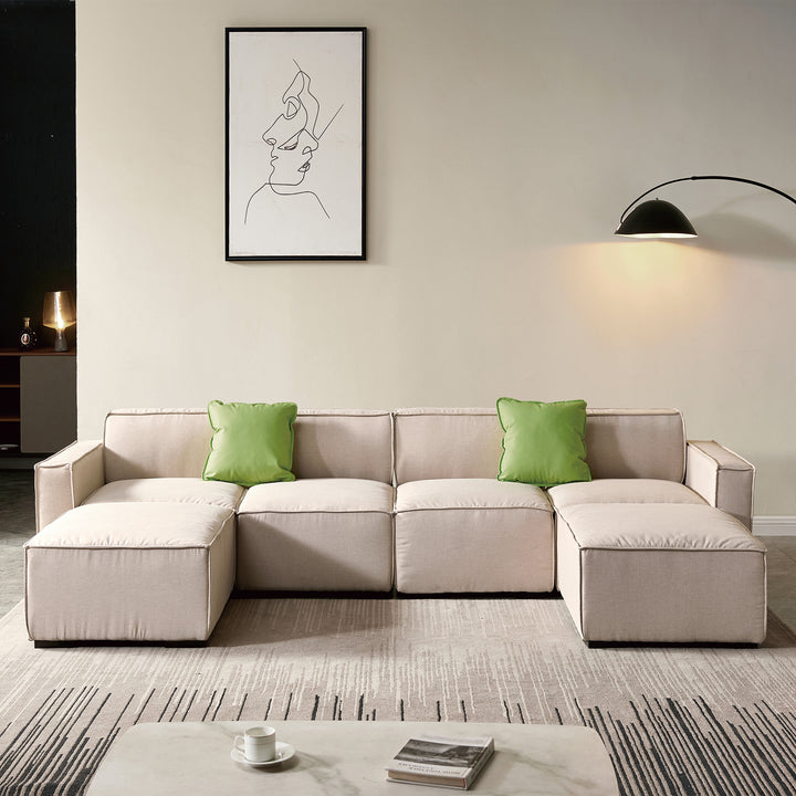 Modular U Shaped 4-Seater Sectional Sofa