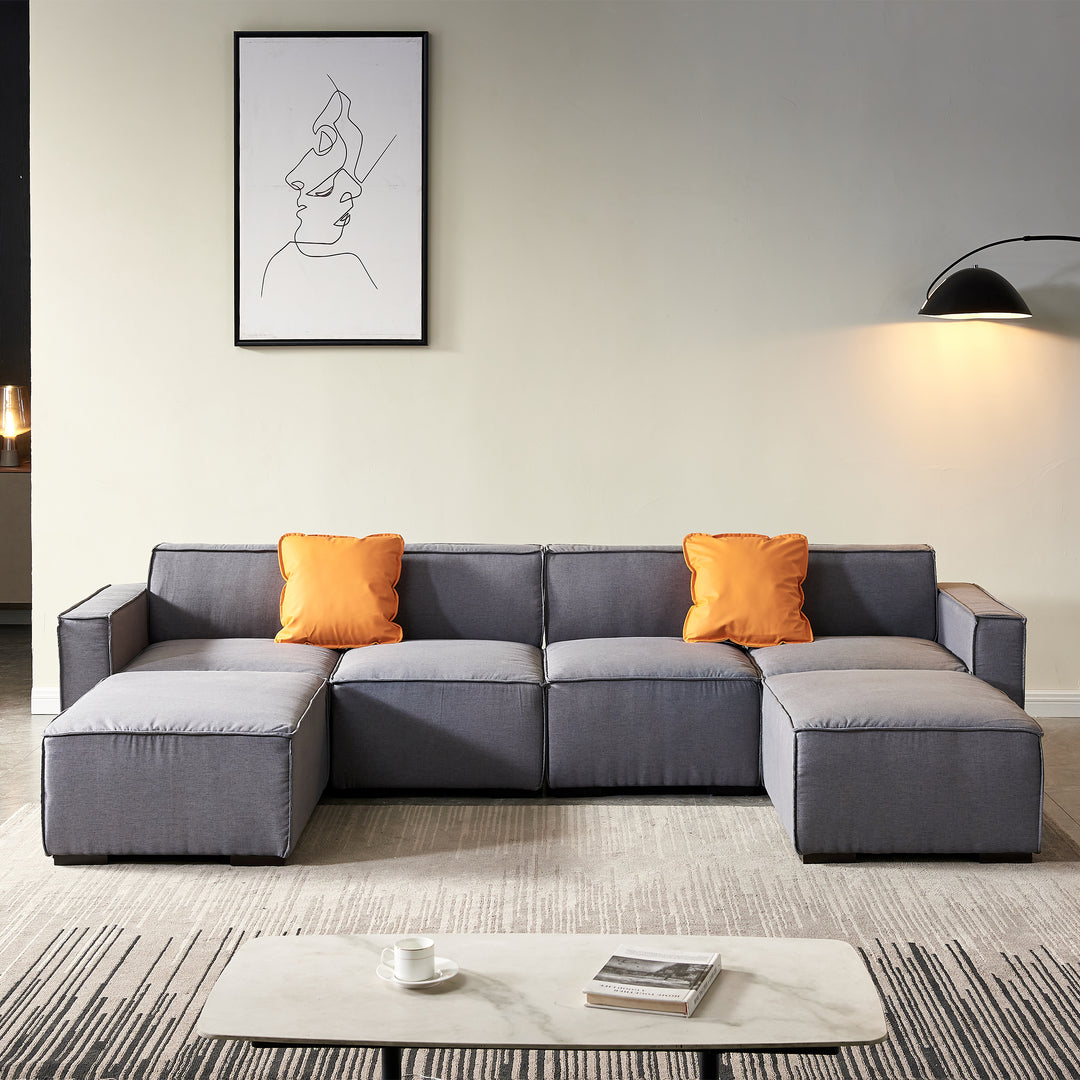 Modular U Shaped 4-Seater Sectional Sofa