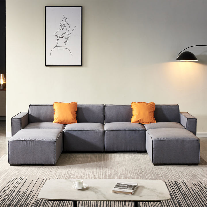 Modular U Shaped 4-Seater Sectional Sofa