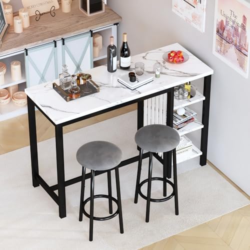3-Piece Marble Table and Chairs Set
