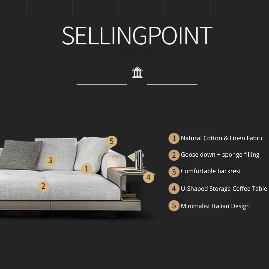 Italy Luxury Connelly L-Shape Corner Sectional Sofa