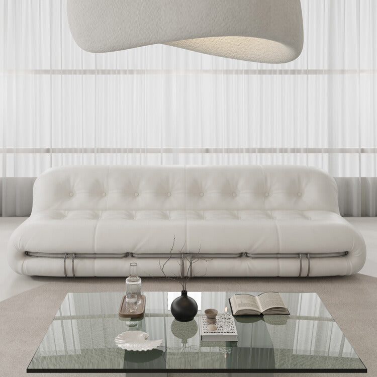 White leather 4 seater sofa hotsell