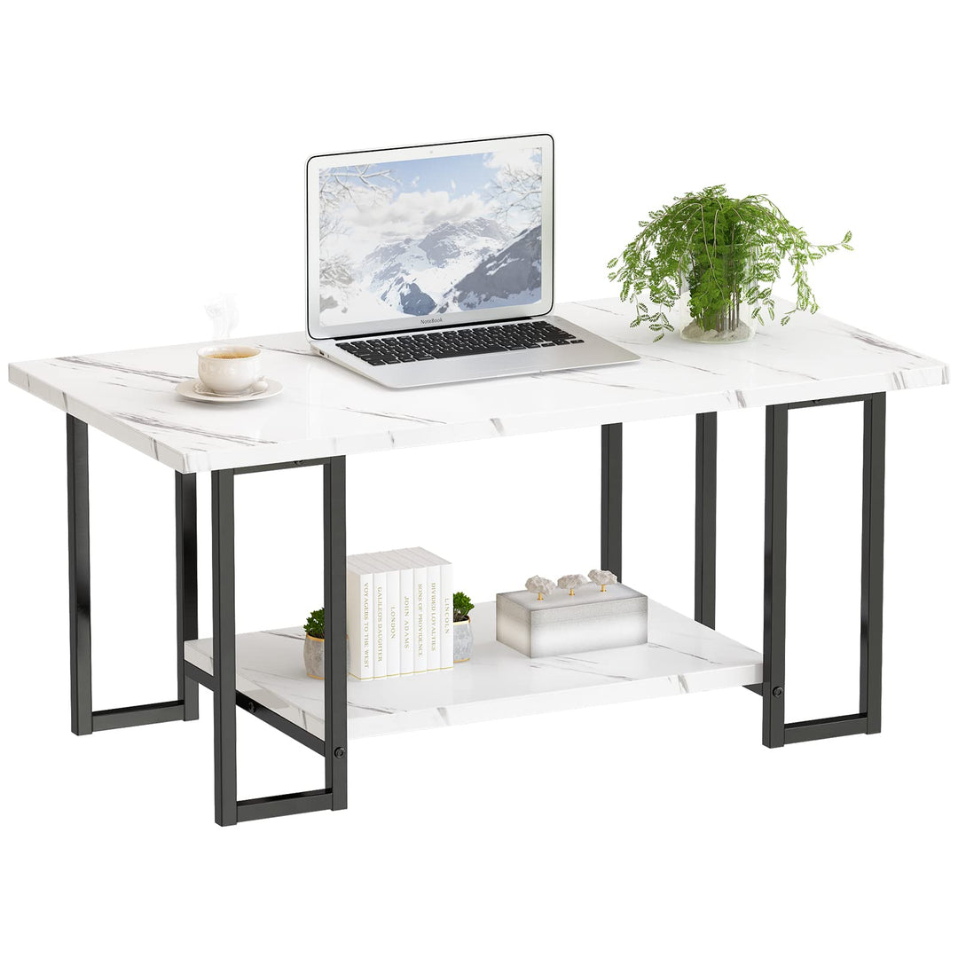 Modern Faux Marble Top Coffee Table & End Table Set