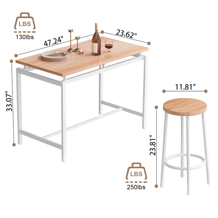 Lamerge Counter Height Dining Table & Chairs Set for 4,5 Piece Bar Table Set,Wood Kitchen Table & 4 Bar Stools for Small Spaces,Apartment, Pub,Dining Room,Rustic Brown, LCHD-RB