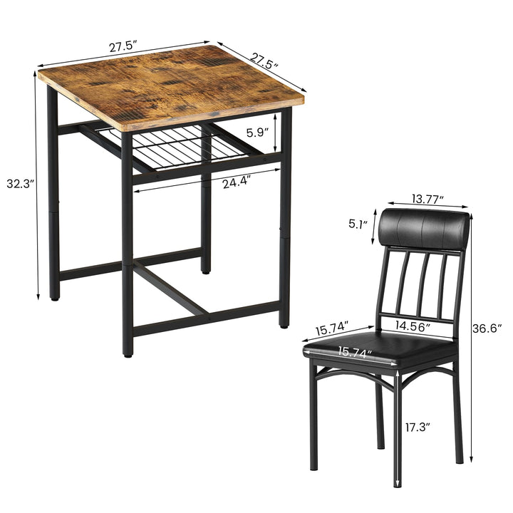 3-Piece Marble Table and Chairs Set