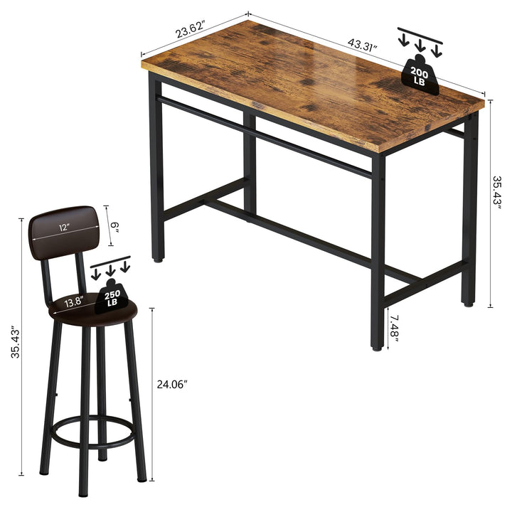 3-Piece Marble Table and Chairs Set
