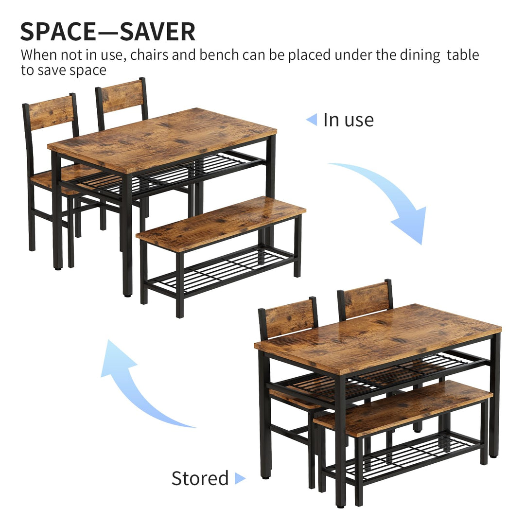 Lamerge Kitchen Tables Set for 4, Dining Faux Marble Top Table and 4 PU Leather Chairs, 5 Pieces Dining Room Table Set for Small Space, Breakfast Nook and Apartment,White+beige,Dining Table024