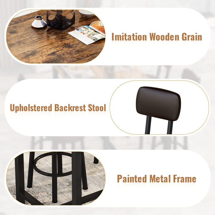 3-Piece Marble Table and Chairs Set