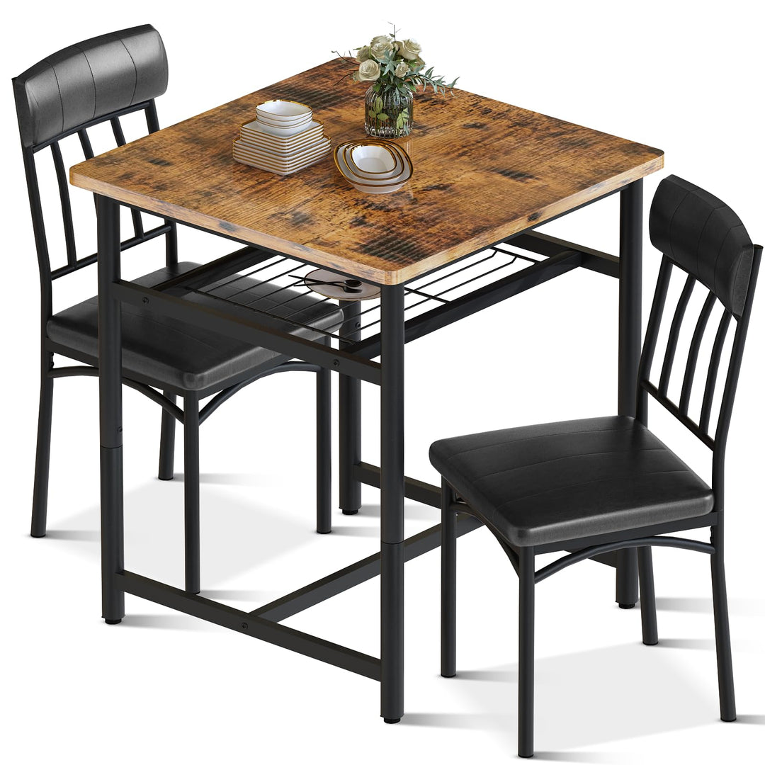 3-Piece Marble Table and Chairs Set