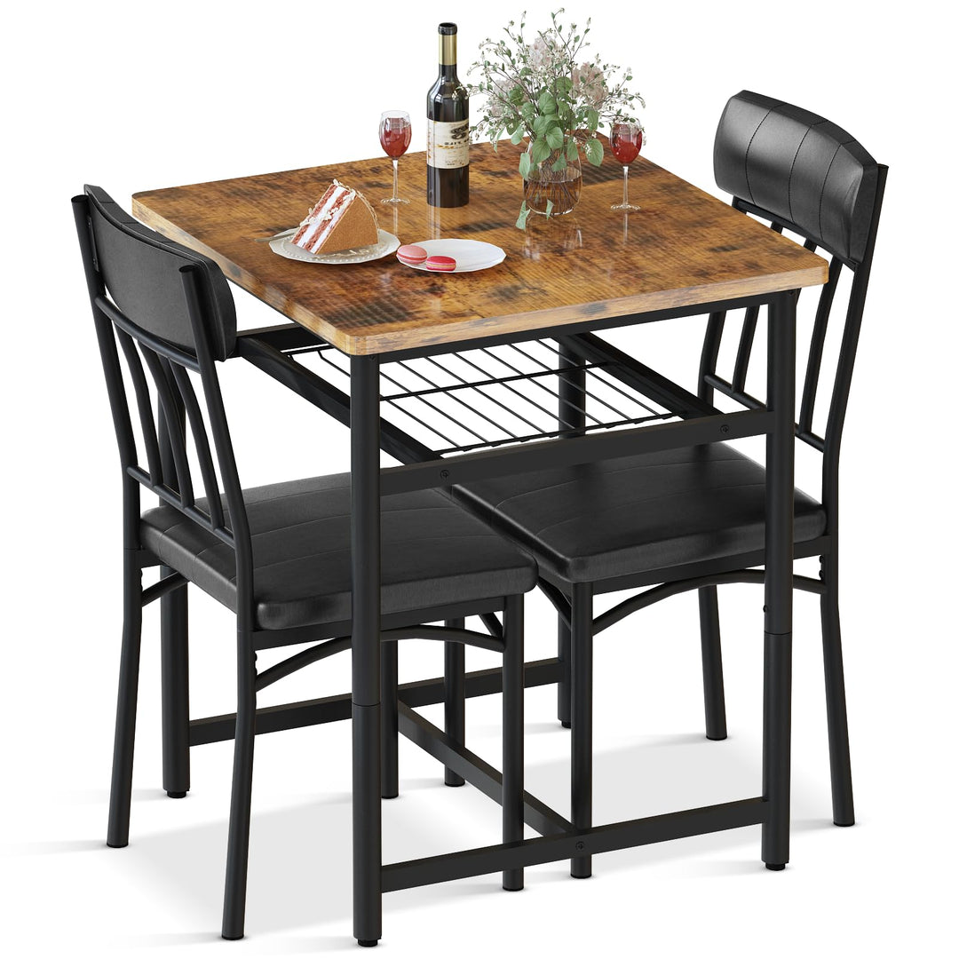 3-Piece Marble Table and Chairs Set