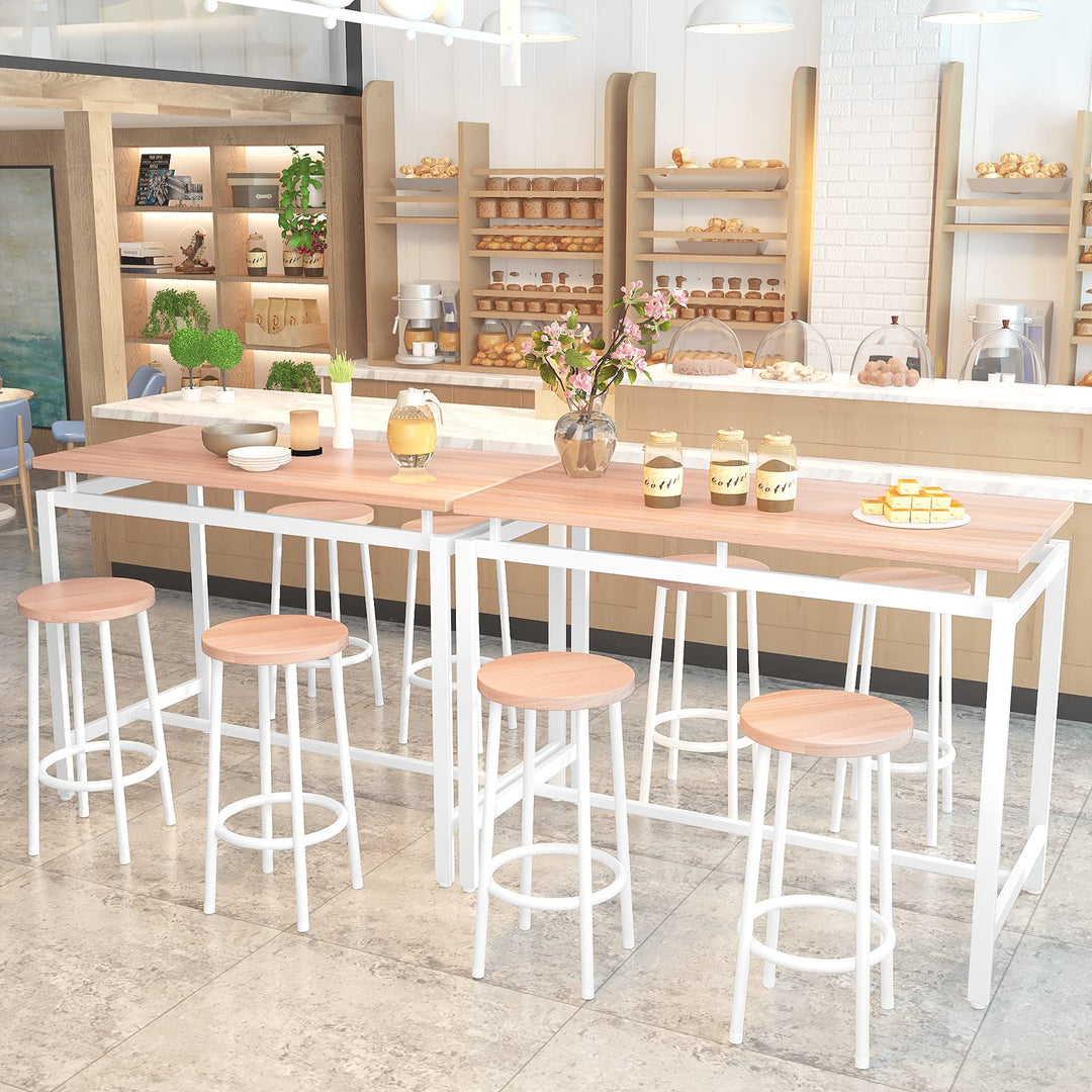 Lamerge Counter Height Dining Table & Chairs Set for 4,5 Piece Bar Table Set,Wood Kitchen Table & 4 Bar Stools for Small Spaces,Apartment, Pub,Dining Room,Rustic Brown, LCHD-RB