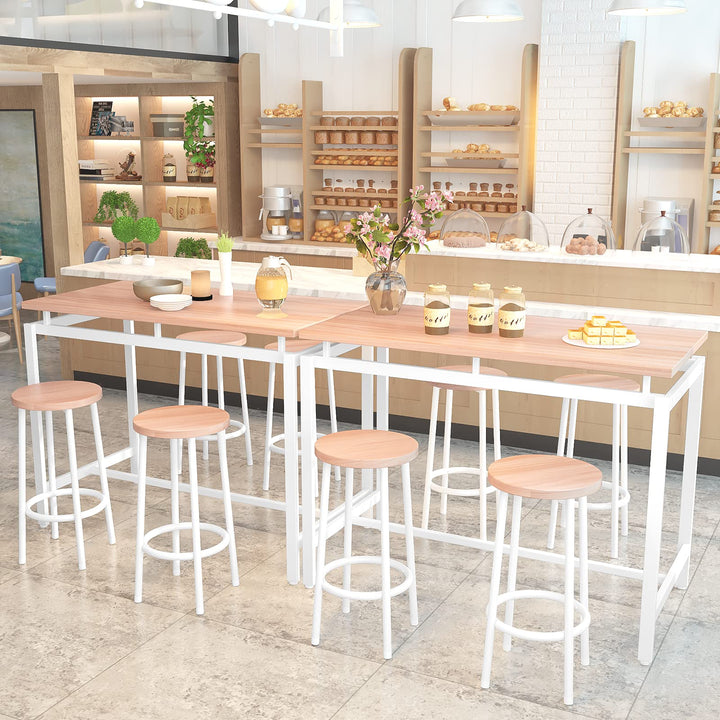 Lamerge Counter Height Dining Table & Chairs Set for 4,5 Piece Bar Table Set,Wood Kitchen Table & 4 Bar Stools for Small Spaces,Apartment, Pub,Dining Room,Rustic Brown, LCHD-RB