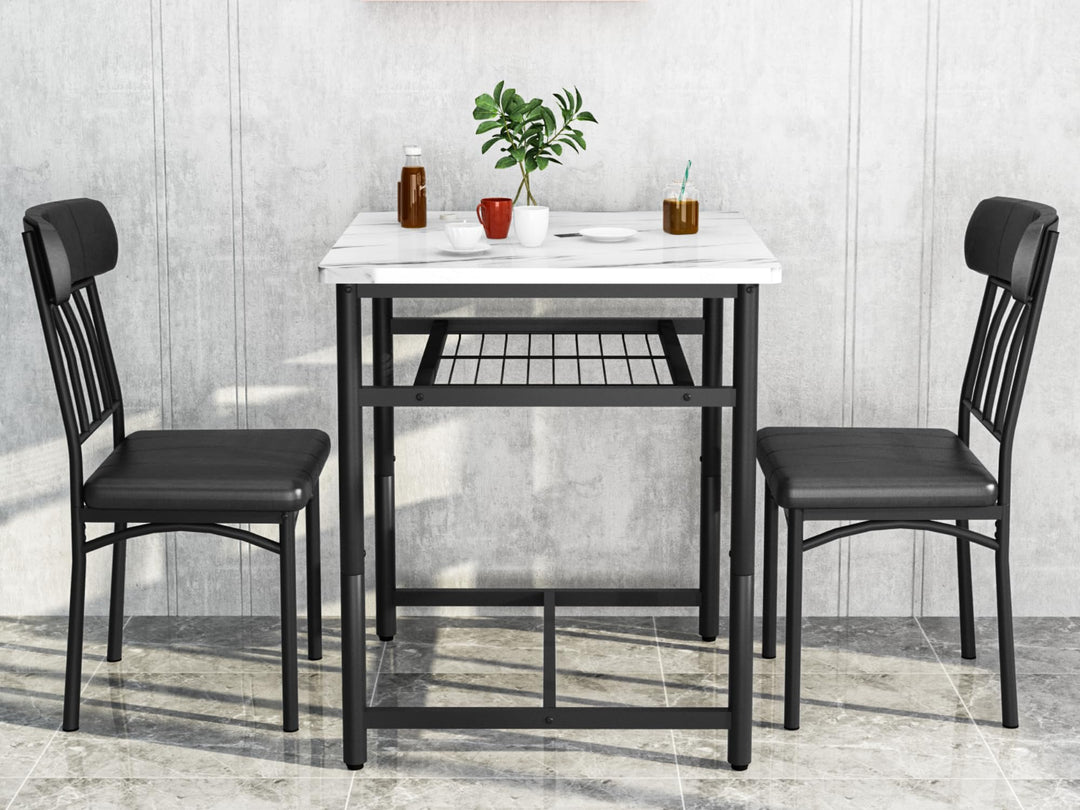 3-Piece Marble Table and Chairs Set