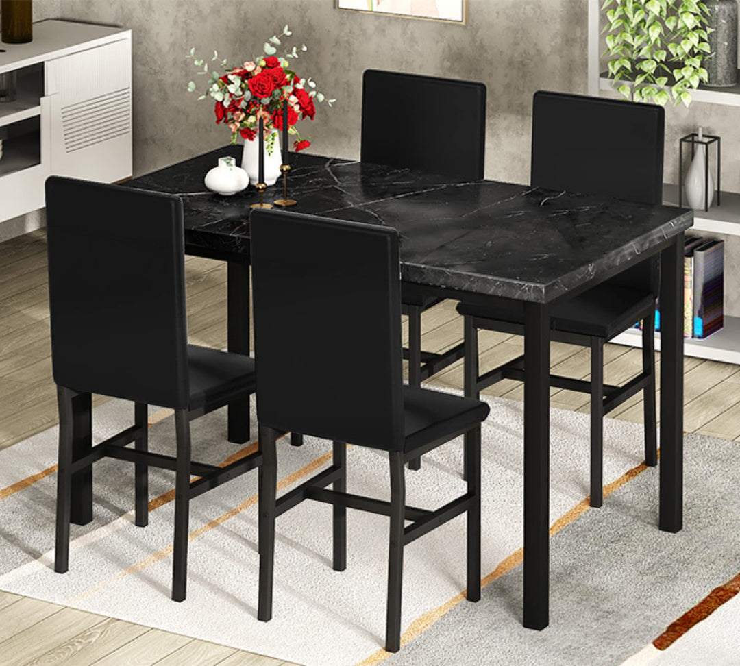 3-Piece Marble Table and Chairs Set