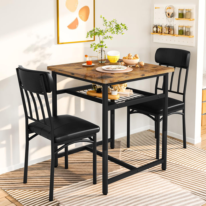 3-Piece Marble Table and Chairs Set