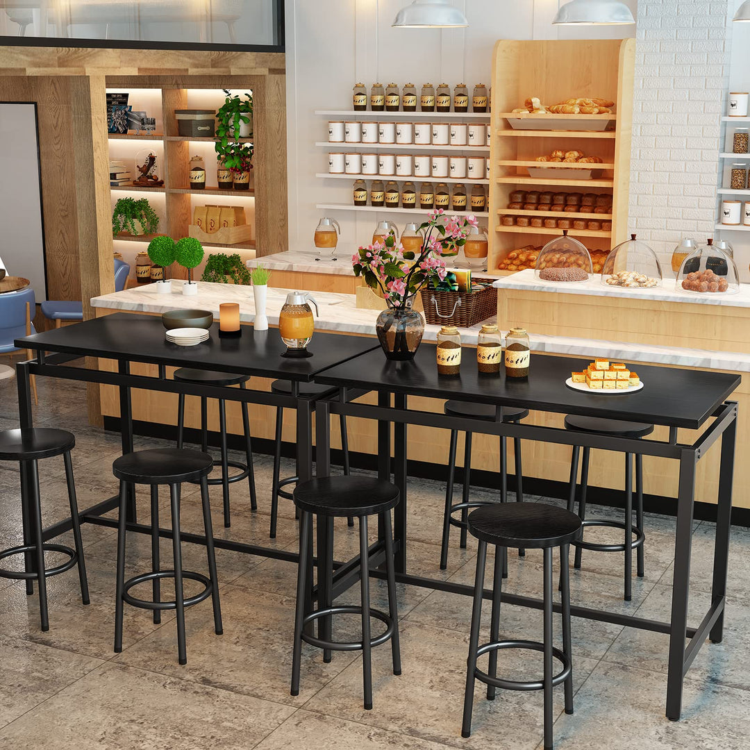 Lamerge Counter Height Dining Table & Chairs Set for 4,5 Piece Bar Table Set,Wood Kitchen Table & 4 Bar Stools for Small Spaces,Apartment, Pub,Dining Room,Rustic Brown, LCHD-RB