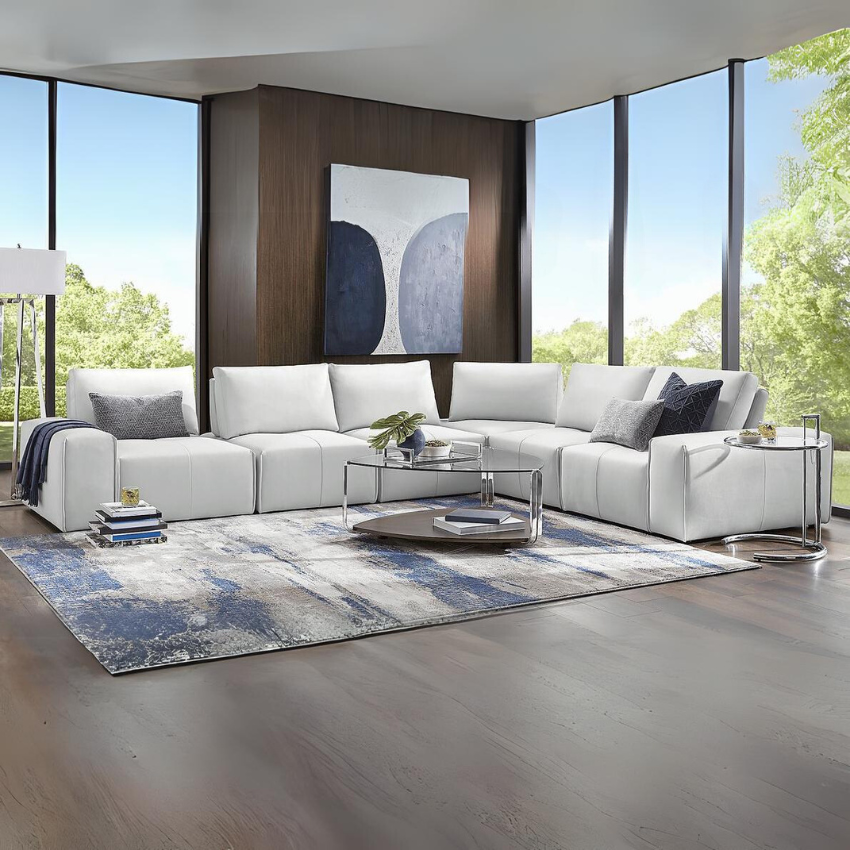 Davis Park Platinum 6 Pieces L Shaped Sectional Sofa Hooseng