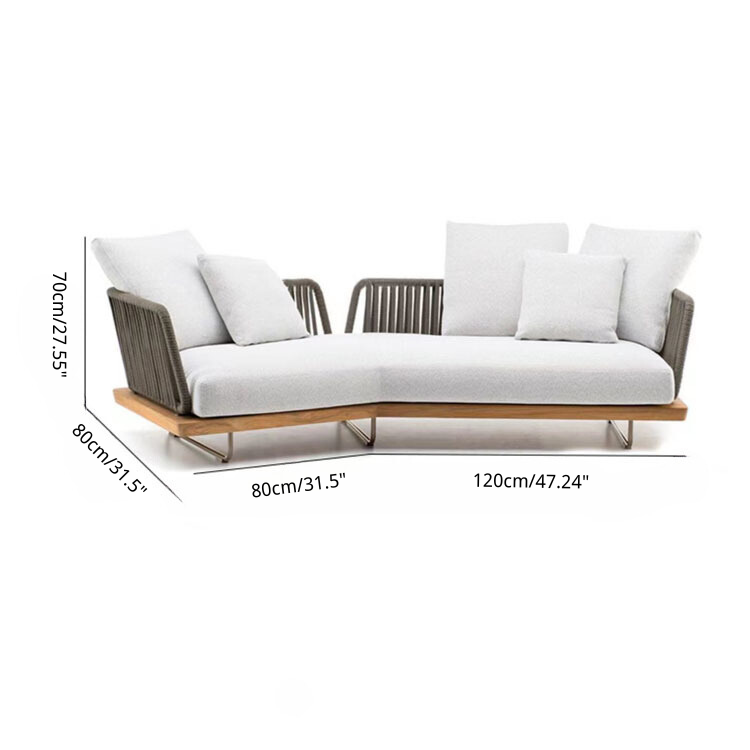 Irta Teak Outdoor Sectional Sofa Set with Table
