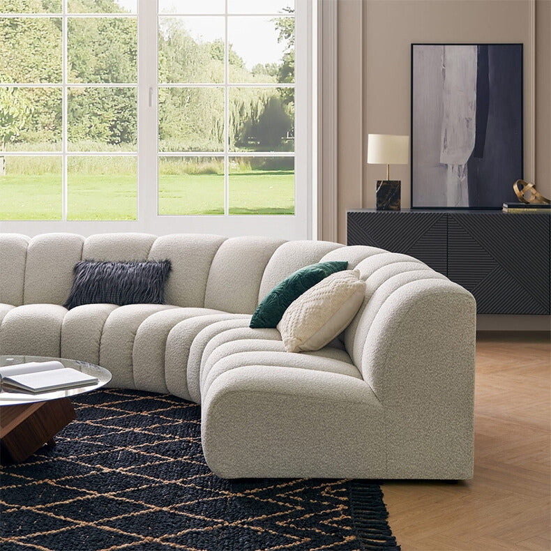 Ghita Boucle 3Pcs Curved Modular Couch