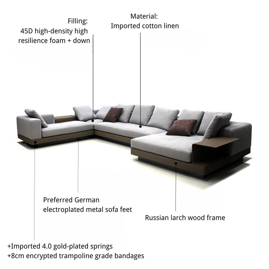 Italy Luxury Connelly L-Shape Corner Sectional Sofa