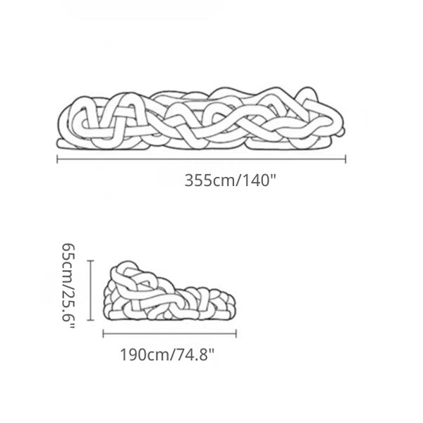 Superior Unique Creative Design Snake Nest Sofa Dimension