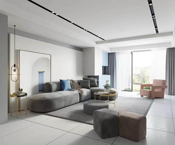 L-Shaped Light Grey Modular Sectional Sofa