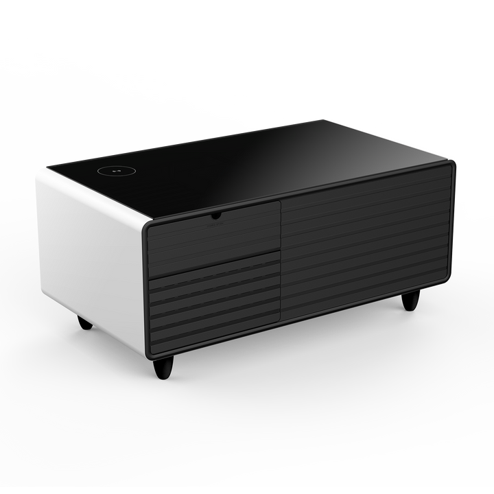 Shinju Modern Smart mini Coffee Table with Built in Fridge,white
