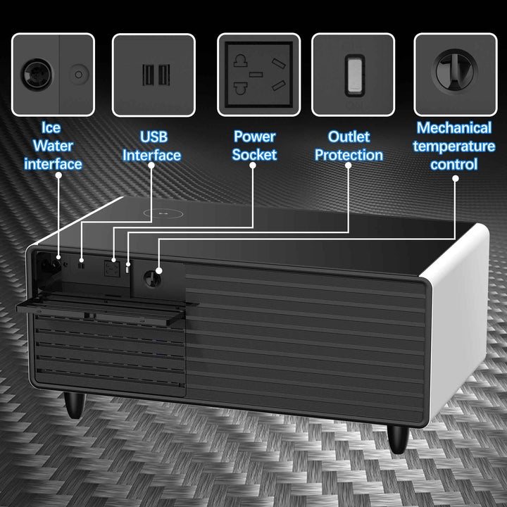 Shinju Modern Smart mini Coffee Table with Built in Fridge,white