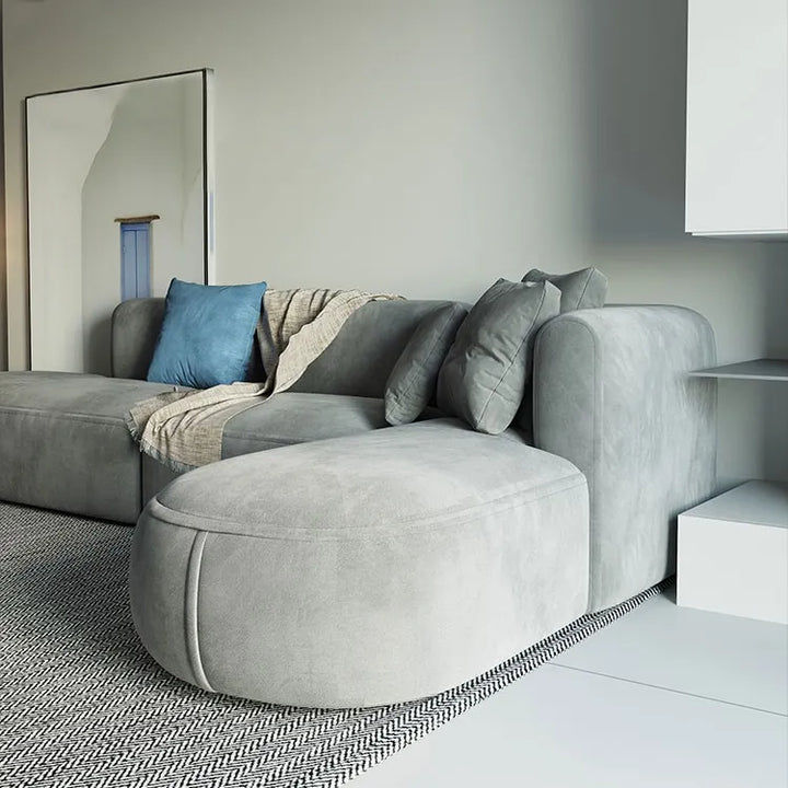 L-Shaped Light Grey Modular Sectional Sofa