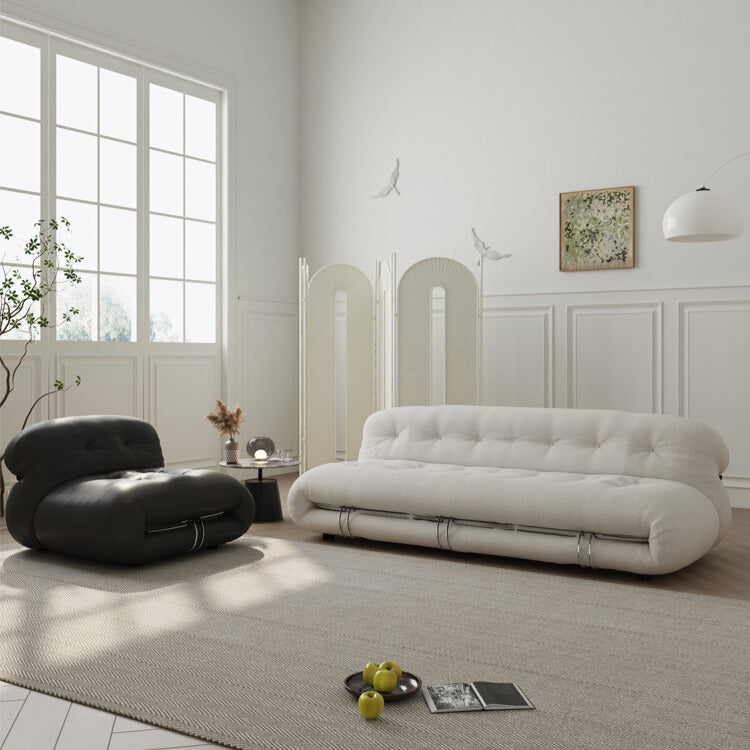 Modern Latex Leather Soriana 4 Seater Sofa