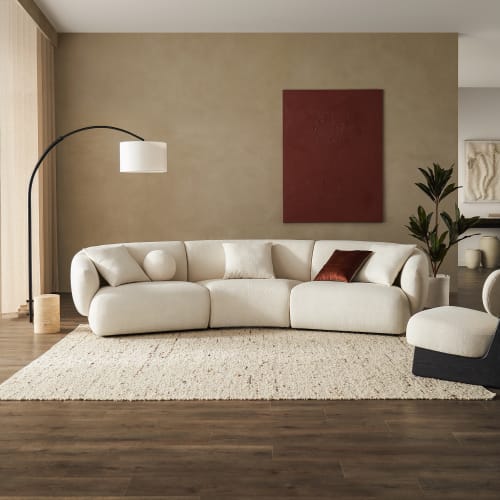 Auburn Velvet Curved Modular 4 Seater Sofa