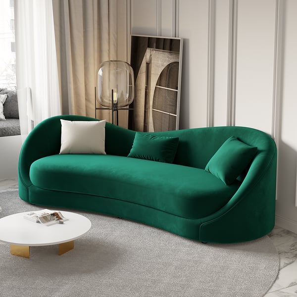 Ghita 84" Velvet Upholstered Sofa 3-Seater Solid Wood Frame