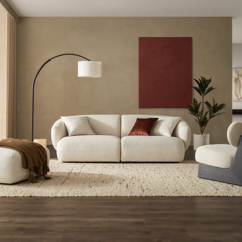 Auburn Wabi Sabi Lamb Velvet Fabric Loveseat/3 Seater Sofa