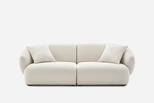 Auburn Wabi Sabi Lamb Velvet Fabric Loveseat/3 Seater Sofa