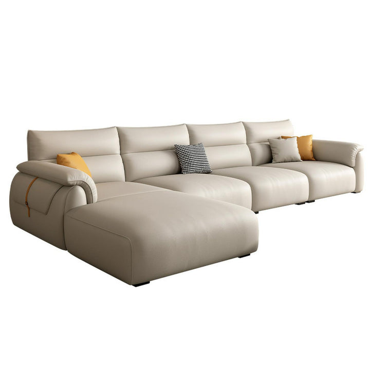 Baxter Leather L-Shape Sofa with Scratch-Resistant Feature