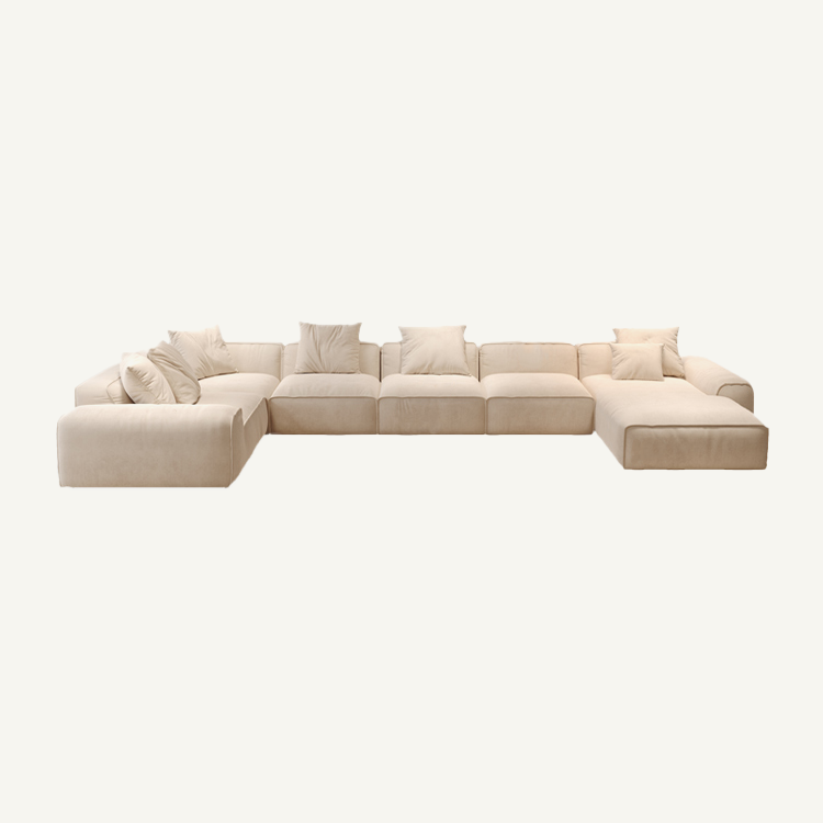 Baxter Minimalist Fabric Modern Puff Cream Sofa – Hooseng Furniture