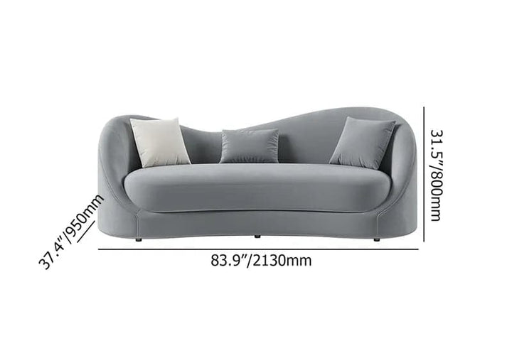 Ghita 84" Velvet Upholstered Sofa 3-Seater Solid Wood Frame