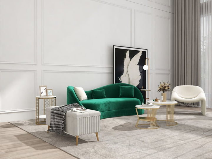 Ghita 84" Velvet Upholstered Sofa 3-Seater Solid Wood Frame