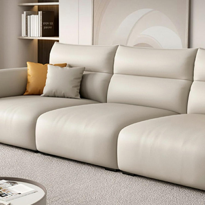 Baxter Leather L-Shape Sofa with Scratch-Resistant Feature