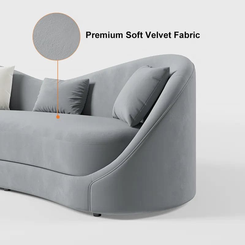 Ghita 84" Velvet Upholstered Sofa 3-Seater Solid Wood Frame