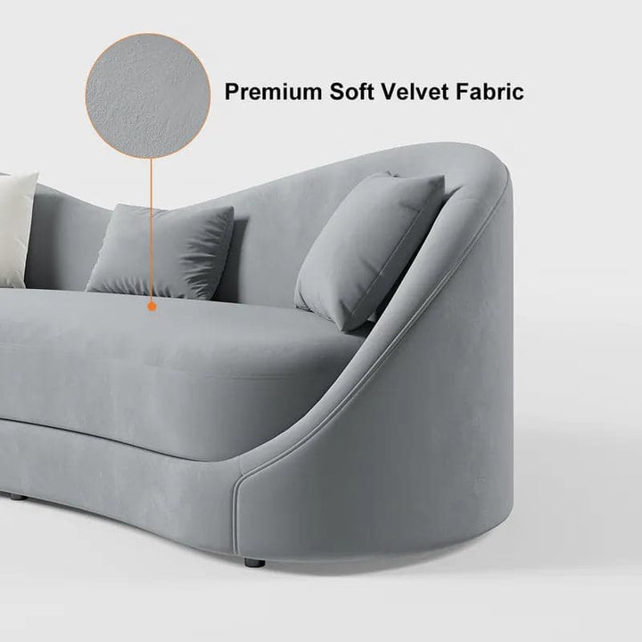 Ghita 84" Velvet Upholstered Sofa 3-Seater Solid Wood Frame