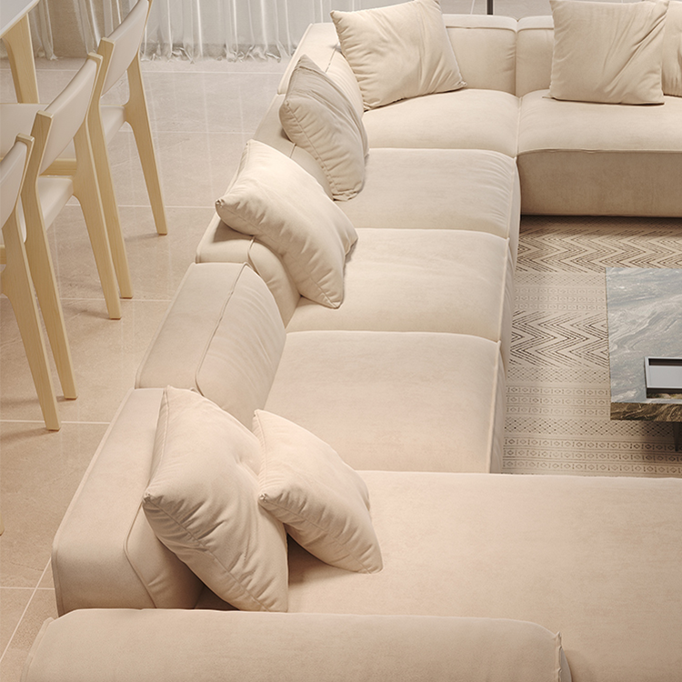 Baxter White Sanded Suede Modular Sectional Sofa