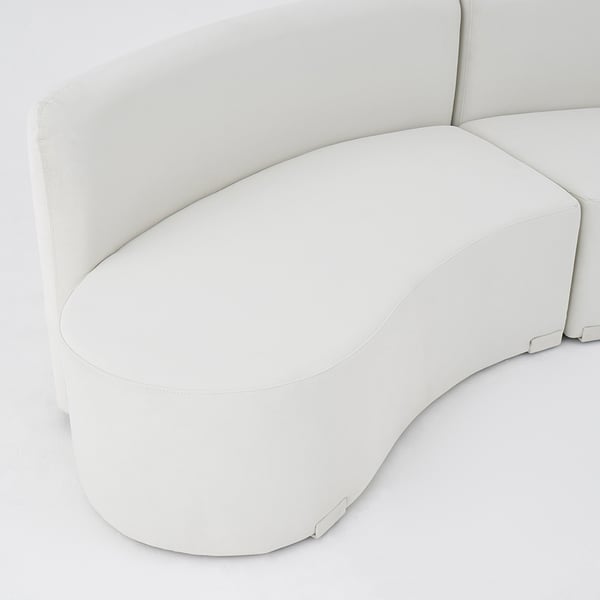 Ghita 120" Modern White Curved Sectional Floor Sofa