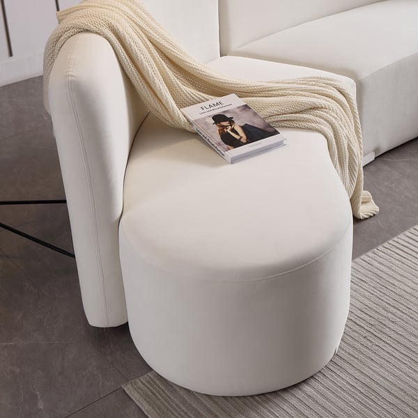 Ghita 120" Modern White Curved Sectional Floor Sofa