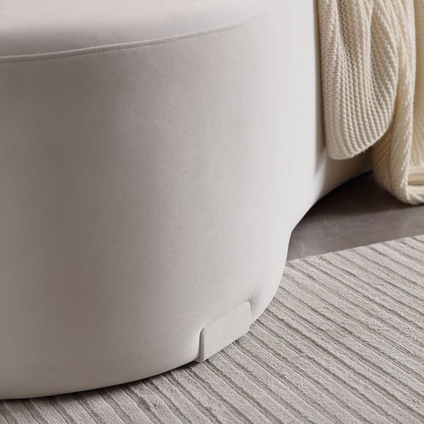 Ghita 120" Modern White Curved Sectional Floor Sofa